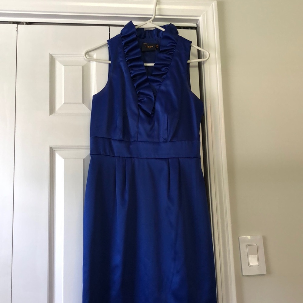 Just Taylor Royal Blue Silk Formal Dress